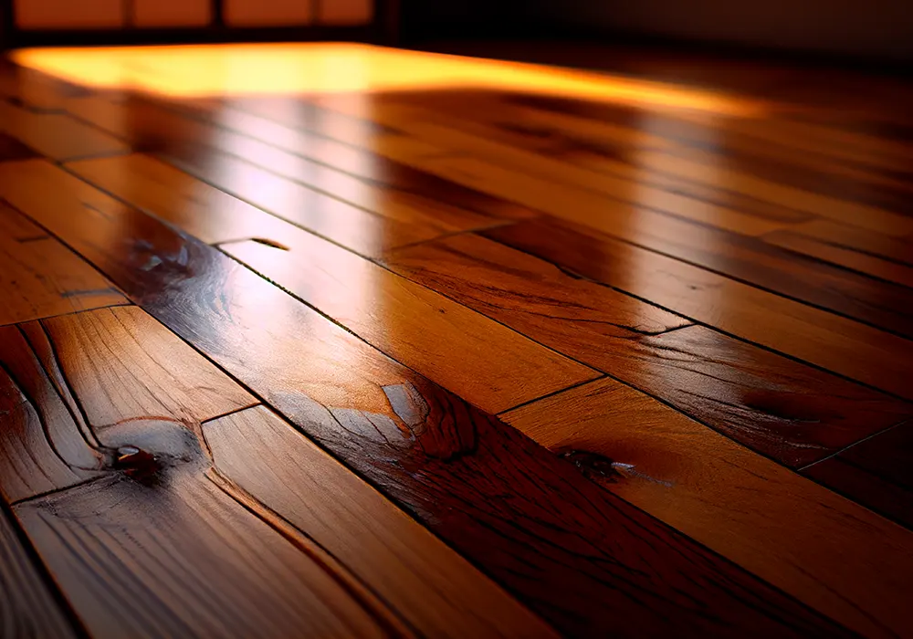 brilliant waxed hardwood